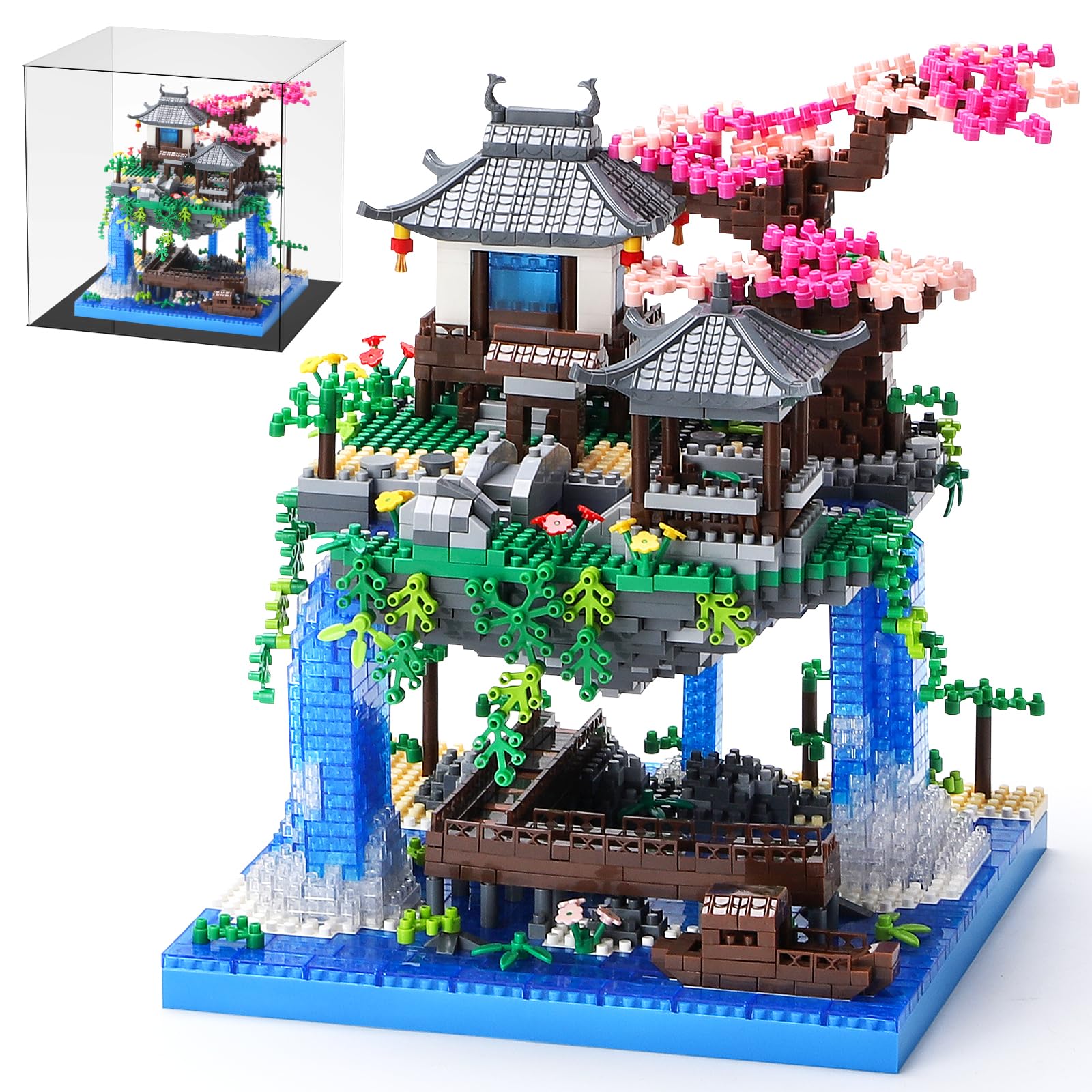 ⭐️カリザ⭐️ジオラマ ベース ハンドメイド 5点セット Amazon.com: CAXIMSY Cherry Blossom Bonsai Tree Building Block Sets